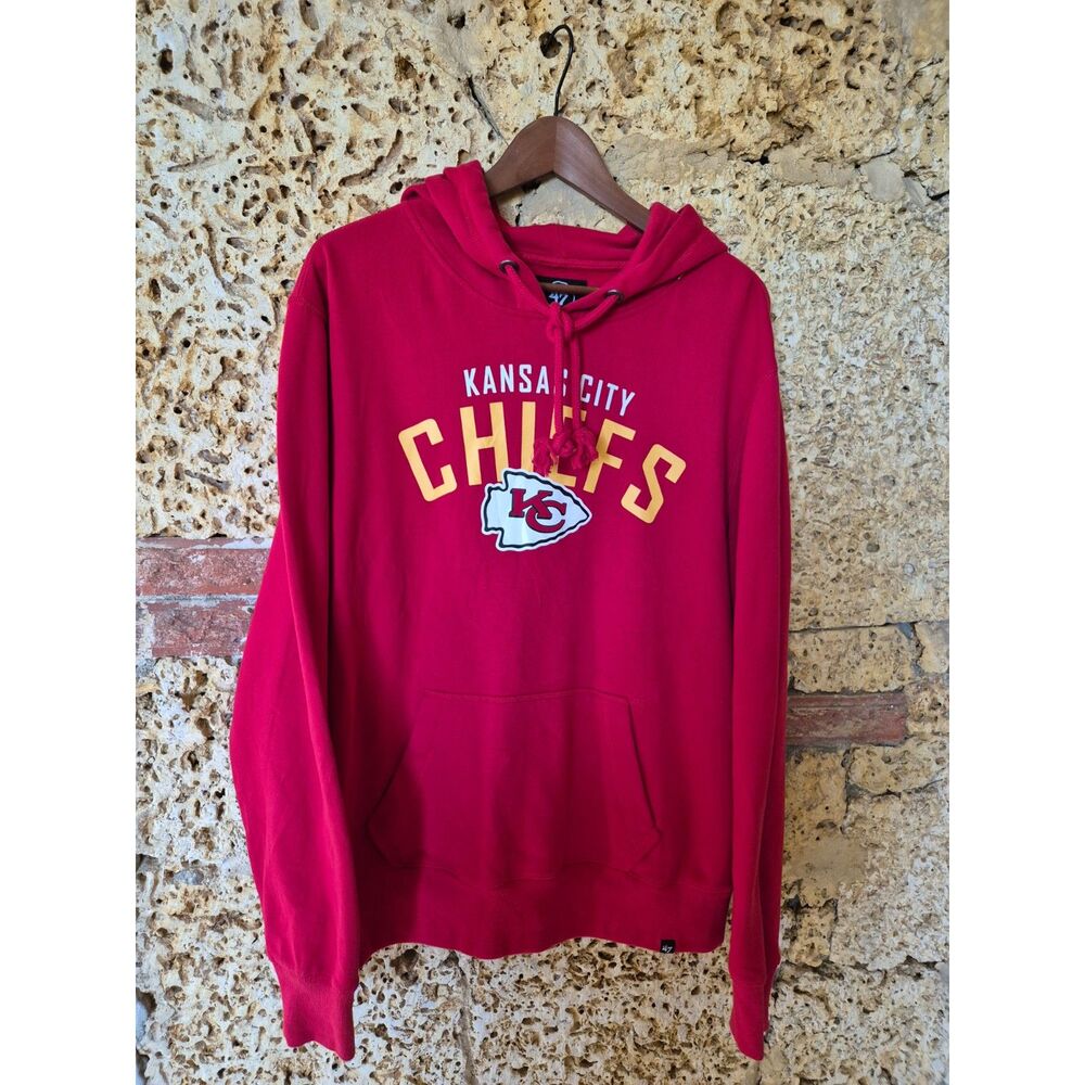 Kansas City Chiefs '47 Brand NFL Red Pullover Hoodie Men's Large KC Football